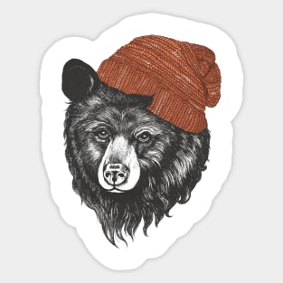bear in a hat Sticker